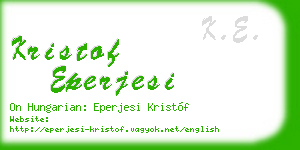 kristof eperjesi business card